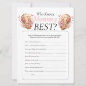 ベビーシャワー 女の子 誕生前のお祝い テディーバルーン 招待状 (正面)