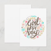 ベビーシャワー 女の子 or 男の子 サンキューカード (正面/裏面)