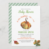 ベビーシャワー |小さなカボチャが近づいています 招待状 (正面/裏面)