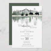 ベビーシャワー |山素朴山 招待状 (正面/裏面)