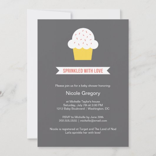 ベビーシャワー |恋がまき散らされる 招待状 (正面)