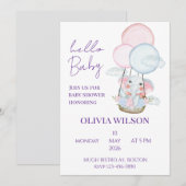 ベビーシャワー 招待状 (正面/裏面)