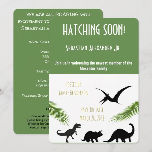 ベビーシャワー 招待状 (正面/裏面)