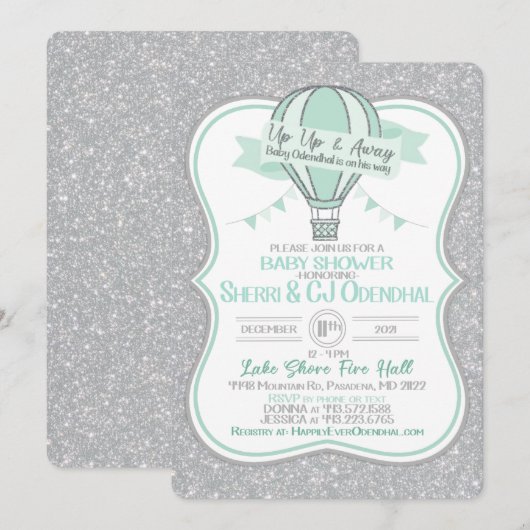 ベビーシャワー 招待状 (正面/裏面)