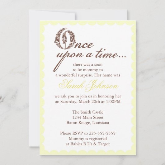 ベビーシャワー 招待状 (正面)