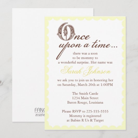 ベビーシャワー 招待状 (正面/裏面)