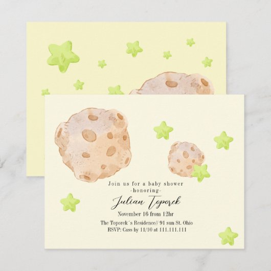 ベビーシャワー 招待状 (正面/裏面)