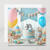 ベビーシャワー 招待状 (正面/裏面)