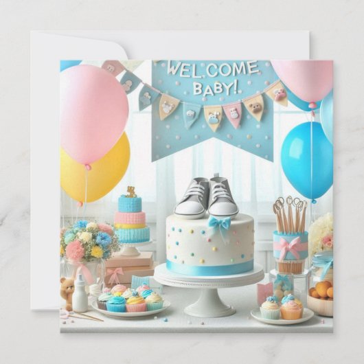 ベビーシャワー 招待状 (正面)