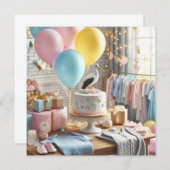 ベビーシャワー 招待状 (正面/裏面)