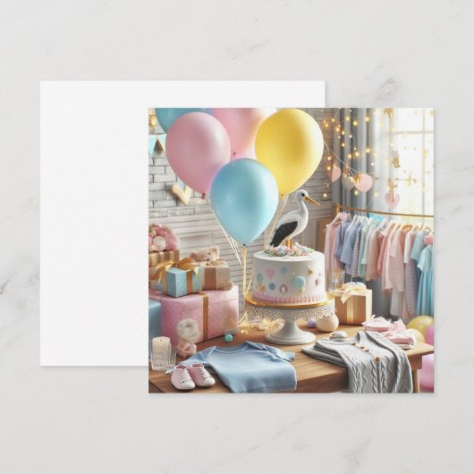 ベビーシャワー 招待状 (正面/裏面)