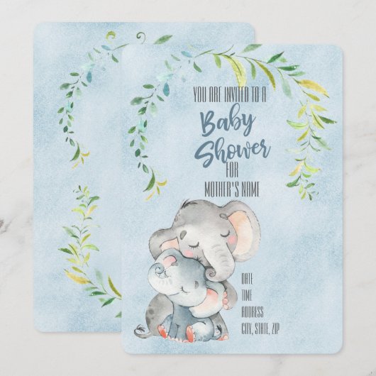 ベビーシャワー 招待状 (正面/裏面)