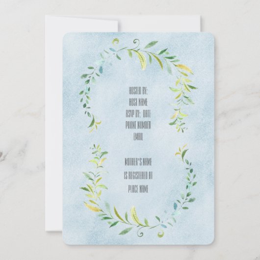 ベビーシャワー 招待状 (裏面)