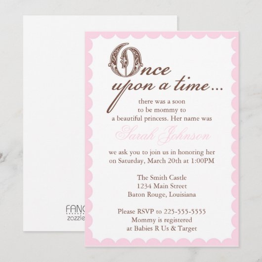 ベビーシャワー 招待状 (正面/裏面)