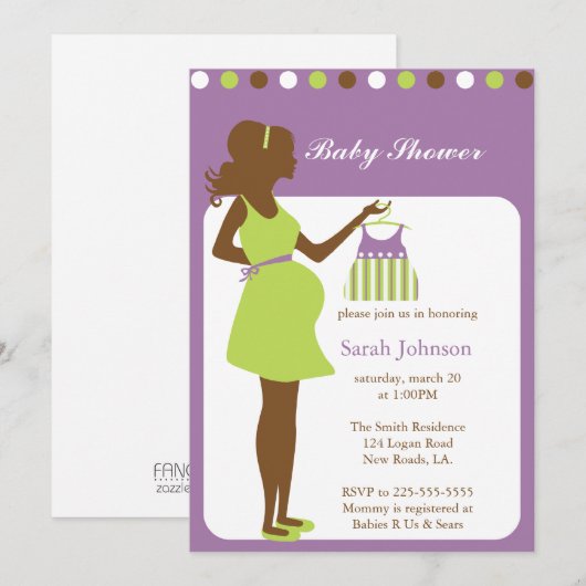 ベビーシャワー 招待状 (正面/裏面)