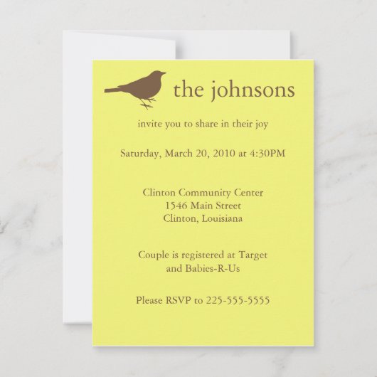 ベビーシャワー 招待状 (裏面)