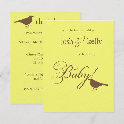 ベビーシャワー 招待状 (正面/裏面)