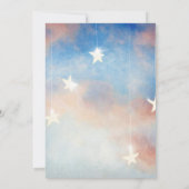 ベビーシャワー、月に眠る甘いバニー 招待状 (裏面)