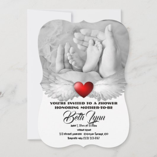 ベビーシャワー 期待のパーティー デスティニーのデスティニー 招待状 (正面)