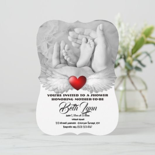 ベビーシャワー 期待のパーティー デスティニーのデスティニー 招待状 (スタンド正面)