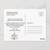 ベビーシャワー 水彩サーカス 感謝 ポストカード (裏面)