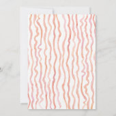 ベビーシャワー 水彩 ピンク フラミンゴ 葉 ストライプ 招待状 (裏面)