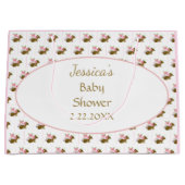 ベビーシャワー 水彩 フラワーリング ウッドランド ラージペーパーバッグ (正面)