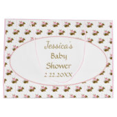 ベビーシャワー 水彩 フラワーリング ウッドランド ラージペーパーバッグ (裏面)