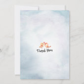 ベビーシャワー 水彩 ボヘミアンフラワー＆フェザー 招待状 (裏面)