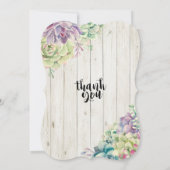 ベビーシャワー 水彩 多肉植物 白い木 招待状 (裏面)