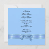 ベビーシャワー 男の子 青い 王冠 招待状 (裏面)