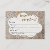 ベビーシャワー-素朴な木のためのベビーの予言カード コーリングカード (正面)