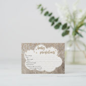 ベビーシャワー-素朴な木のためのベビーの予言カード コーリングカード (スタンド正面)