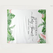 ベビーシャワー 背景 トロピカル フラワー フォトブース タペストリー (正面(横))