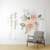 ベビーシャワー 背景 - ブラッシュピンクのバラ タペストリー (インサイチュ(横))