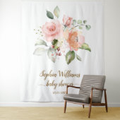 ベビーシャワー 背景 - ブラッシュピンクのバラ タペストリー (インサイチュ)