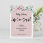 ベビーシャワー 花柄 ブラウス 招待状 (スタンド正面)