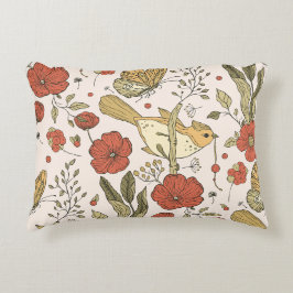 ベビーシャワー | 蝴蝶と花の詩的な花柄 アクセントクッション