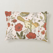 ベビーシャワー | 蝴蝶と花の詩的な花柄 アクセントクッション (裏面)