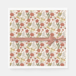 ベビーシャワー | 蝴蝶と花の詩的な花 スタンダードランチョンナプキン