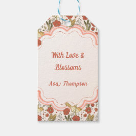 ベビーシャワー | 蝶々と花の詩的な花 ギフトタグ