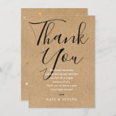 ベビーシャワー,詩のシック素朴脚本に感謝 サンキューカード (正面/裏面)