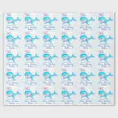 ベビーシャワー/誕生の新生児のクジラの芸術の名前の覆い ラッピングペーパー (フラット)