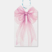 ベビーシャワー＆誕生日用の水彩リボンギフトタグ ギフトタグ (裏面)