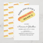 ベビーシャワー BBQ ベビーQ バックヤード グリル ホットドッグ 招待状 (正面/裏面)