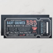 ベビーシャワー BBQ 券の招待状 おむつくじ付き 招待状 (正面/裏面)