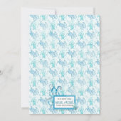 ベビーシャワー#Boyブルー&ティール（緑がかった色）水彩#Octopus 招待状 (裏面)