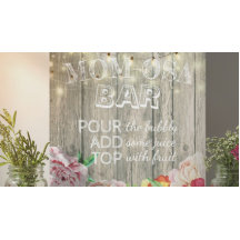 ベビーシャワー MOM-OSA BAR サイン 花 木製 ライト