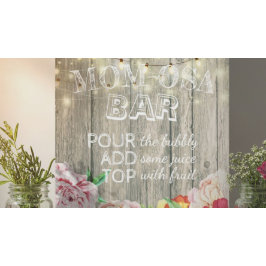 ベビーシャワー MOM-OSA BAR サイン 花 木製 ライト
