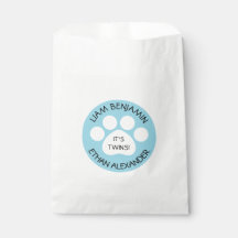 ベビーシャワー – Twin Boys - Pawプリントテーマ